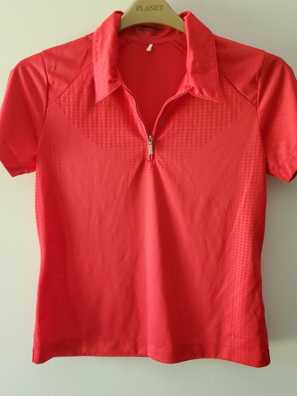 NIKEGOLF Women's Polo Shirt Zip Up Nike Fit Dry Performane Breathable Fabric